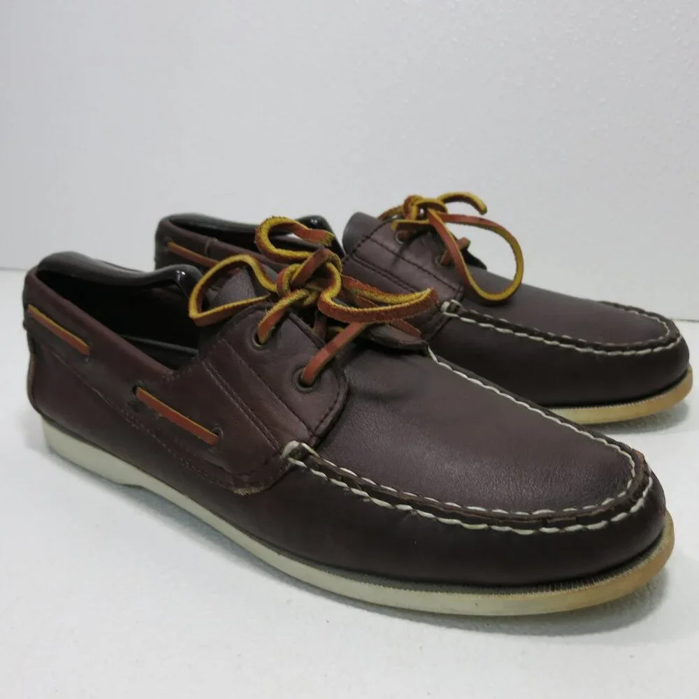 Bass Seabound Leather Men's Nautical Casual Deck Boat Shoes Footwear Sz 11 M